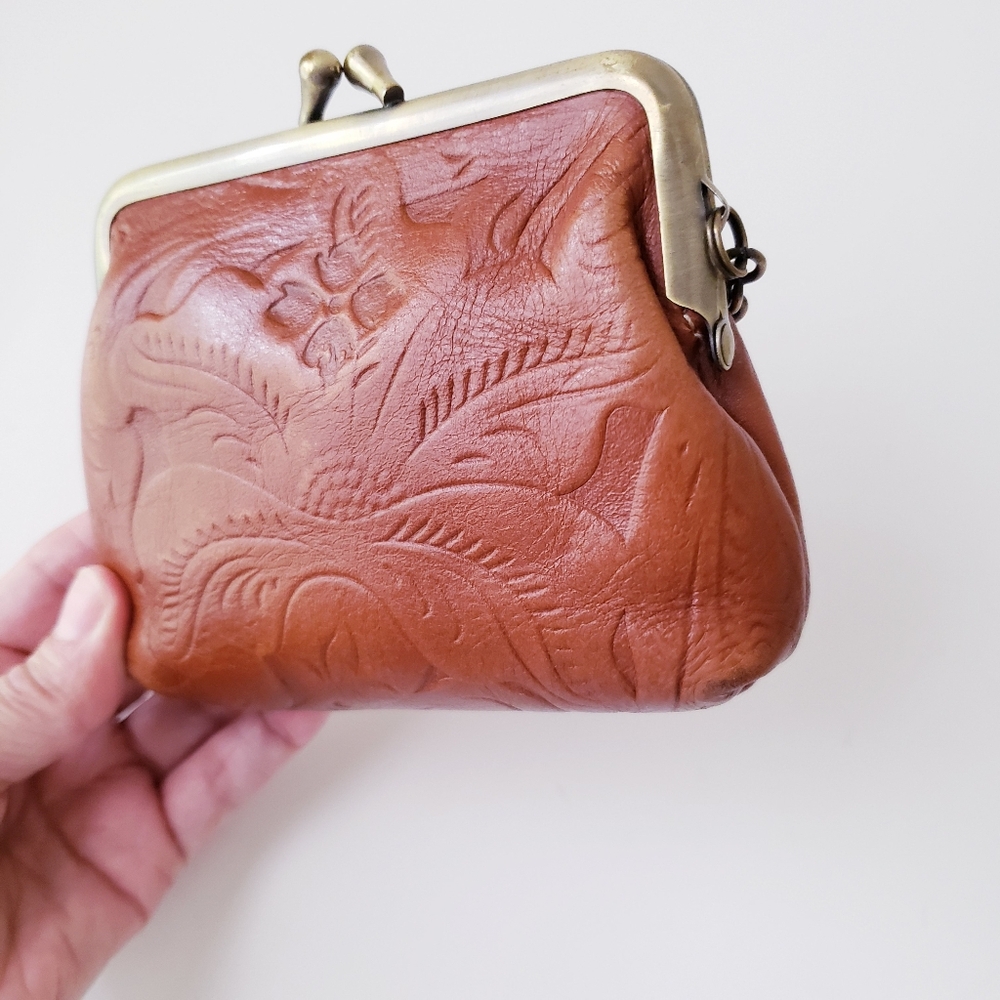 Patricia Nash Tan Leather Coin Purse - Picture 3 of 15